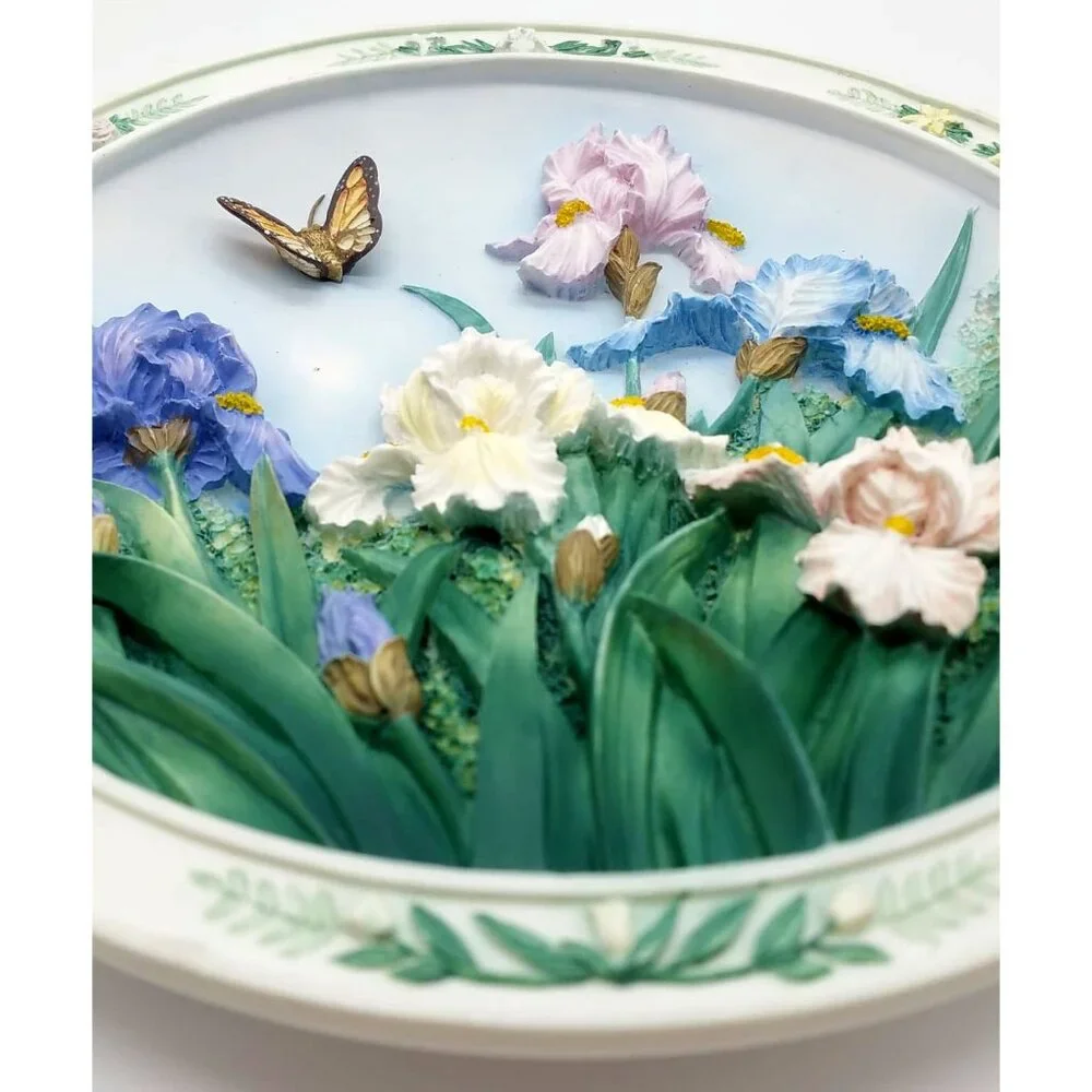 Lena Liu's 3D Plate The Iris Garden Bradford Exchange Limited Edition Wall Decor